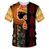 Men's T Shirts African Fashion T-shirt Summer Casual O-type Short-sleeved Trend Retro Street Shoes Hip-hop T-shirtt-shirts