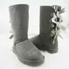 Stiefel 2023 Parität 100% echtes Kuhläden -Leder -Schneestiefel Ribbon Klassische Frauen High Stiefel Warm Winter Frauenschuhe Großer Sizel0816