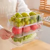 Bottiglie di stoccaggio Contenitori di organizzatore Fridge Contenitori cucina Contenitore alimentare scatole trasparenti per organizzatori del frigorifero