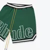 2024ss Designer Shorts Rhude Shorts Heren Mesh Kort basketbal Mode Strand Elastische band Broek heren hoge kwaliteit straatkleding rood blauw zwart paarse broek