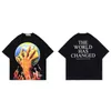 힙합 남자 티셔츠 스트리트웨어 그래픽 프린트 대형 Tshirt 2023 패션 느슨한 면화 캐주얼 티 탑