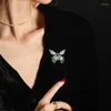 Brooches Est High Quality Two-tone Butterfly Brooch Premium Zircon Suit Jacket Accessory Corsage Gift Pin