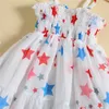 Flickas klänningar sommarflickor prinsessan klänning barn ärmlösa tyllkläder barn födelsedagsfest vestido barn självständighetsdag dräkt