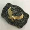 1 ПК Цветочные рисунок Золотой Игл Западный ремень Граска для мужчины хебиллас Cinturon Belt Cowboy Buckles Fit 4 см в ширину 220n