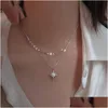 Подвесные ожерелья корейская мода MTI-слойная звезда луны Mtilayer Clabicle Ожерелье Женщины Золотые элегантные украшения Оптовая доставка Pe Dhhjw