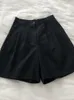 Dames shorts Julypalette vintage katoenen linnen los 2023 zomer elastische high taille vrouwelijke casual brede poot zakken zakken