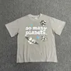 Herr t -skjortor sommar trasig planet överdimensionerade tees y2kharajuku bokstav skalle tryck grafisk skjorta för män gata trend par lösa toppar