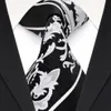 F30 Handmade Black White Stripes Floral Mens Ties Neckties 100% Silk Jacquard Woven Business Formal Fashion Suit Gift For Men210g