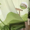 Zasłony Bamboo Green Plant Tiul Curtains for Living Room Dekoracja Szyfonowa Sheer Kitchen Window Drape R230816