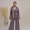 Abbigliamento etnico Eid Abayas for Women 2023 Solupo Musulmano Kimono Party Evening Dubai ISLAMIC HIJABI Ramadan (no hijab no interiore)