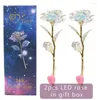 Kwiaty dekoracyjne 2pcs /niesamowita LED Fairy Rose 24K Złoty sztuczny kwiat na dziewczynę Wedding Walentynki Prezent urodzinowy