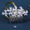 Clip per capelli Crystal Flow Flower Wedding Cuggino Canda per le donne Accessori Bride Ornament Gioielli da sposa Gift ML
