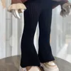 Calça infantil garotas calças de malha de malha chegada infantil casual algodão leggings preto café bege as roupas de inverno de outono 230816