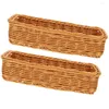 Dinnerware Sets 2 Pcs Seasoning Jar Storage Box Woven Basket For Home Cutlery Plastic Hamper Weave Desktop Sundry Tray Organizer