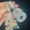 Pendanthalsband Dubbelskikt Initialer Brev Pendant Iced ut CZ Zircon Hip Hop Halsband för män Kvinnokedja Anpassade smycken Singel A-Z 230815