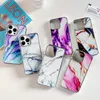 Luxury Marble Chromed Cases For Iphone 15 Pro Max 15 Plus IPhone15 Bling Plating Rock Stone Hard PC Plastic Soft TPU Metallic Mobile Smart Phone Back Cover Skin