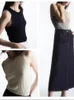 Tank da donna Fashion Donne Stretch Stretied Stretch Knitting Ladies Round Neck Manleveless Camis 2023 Summer Female Slim Tops