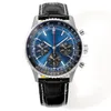 Breitling Mechanical Watch Chronograph Mens Watch Ruch Modna Na rękopis Wristwatch Pasek Wodoodporny Montre de Luxe 43mm