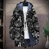 Men's Hoodies Harajuku Fashion Coat Colorful Paisley Pattern Sheep Flour 3D Print Hooded Winter Casual Thick Thermal Jacket