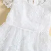 Flickas klänningar spädbarn baby flicka prinsessan kläder korta ärmar festklänningar nyfödda för baby bröllopsklänning outfit