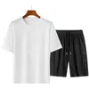 Mens Tracksuits Men T Shirt Suit Shorts Tshirt Set Oversize 6xl 7xl 8xl Plus Size SHORT STEVE Black Tshirts Summer Fashion Loose QuickDrying 230815