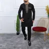 Traccetti da uomo Tshirt Dashiki Summer e Autumn Round Neck Three Cirterter Stampa per maniche Africano Etnica Casual Suit M4XL 230815