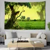 Tapestries Forest Scenery Tapestry Green Plants Tree Home Decoration Tapestry Wall Hanging Decor Crow Sofa Blanket