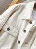 Womens Jackets Denim Jacket Women Spring Autumn Fashion Versatile POLO Collar Short Casual Milk White Streetwear 230815