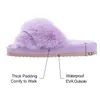 GAI Comwarm Inverno Donna Casual Fuzzy Infradito femminile Scarpe soffici Scivoli incrociati Pantofole da casa morbide in peluche da donna 230816