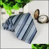 Pescoço amarra a moda listra de ônibus de traje de gravata gravata para homens acessórios Gentleman Business Wear 2899 Q2 Drop Delivery DHBPL
