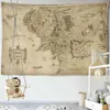 Tapestries Antique Pirate Treasure Map Tapestry Wall Hanging Hippie Decor Tapestry Golden Island Carpet College Dorm Decoration