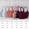 Lu Yoga Sports Solid Color Yoga Sling Bra Y Word Vacker Back Running Sports Underwear Women stockproof samling tätt med bh -kuddar