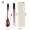 Dinnerware Sets Supplies Nice Gift For Travel Wooden Lunch Outdoor Set Tableware Cutlery Spoon Fork Chopsticks