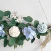 Faux Floral Greenery Yan Artificial Eucalyptus Flower Wall Hanging Decor Plants for Bedroom Living Room Office Front Door Home Decoration 230815