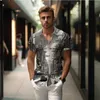 Herren -Casual -Shirts Sommerhemd Schwarz -Weiß -Stadt 3D Printed Style Mode hohe Qualität