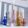 Candle Holders Glass For Wedding Handmade Clear Crystal Taper Holder Geometric Candlestick Birthday Maroccan Decor Wazony