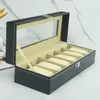 Pudełka biżuterii 6 gniazd zegarek obserwacja akcesoria obserwuj wyświetlacz skrzynkę do przechowywania pudełko pudełko pu leathe zegarki organizator pudełka biżuterii 230816
