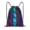 Torby na zakupy Purple Maoris Design z inkrustowaną Paua Shell Packpack Plecak Sports Torba dla kobiet dla kobiet Zelandia Sackpack