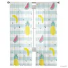 Rideau banane fruits rayures rideaux de fenêtre transparents pour chambre à coucher rideaux de couloir décor à la maison rideaux en tulle pour salon rideaux en mousseline de soie