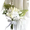 웨딩 플라워 도착 휘트니 신부 들러리 컬렉션 Hydrangea Calla Lily Ramos de Novia Originales Ramo Flores Preservadas