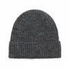 Berets Autumn Winter Knitted Beanies Hats For Men Women Solid Skullies Cap Female Male Black Cuff Skullcaps