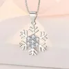 Necklace Earrings Set Trendy Snowflake Pendant Girls Choker Accessories Fashion Princess Silver Plated For Women Jewelry Gift