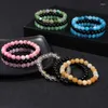 Strand 3pcs/set Natural Stone Bracelet 8mm Agates Turquoises Amethysts Quartzs Beads Bracelets For Women Men Couples Bangles Jewelry