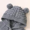 Rompers Autumn Winter Born Baby Boys Girls Bear Ear Knit Romper Hooded Sweater kombinezon 230816