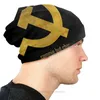 Basker ryska cccp vårhattar kommunistiska symbol hammare sickle commie chic thin hatt motorhuven skallies mössa mössor kvinnors öronmuffs