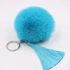 Keychains Fluffy Fur Pom Tassel Soft Faux Rex Ball Cary Keyring Pompom Key Chain