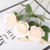 Decorative Flowers 1pcs Roses Artificial Rose Flower Branch Red Realistic Fake For Wedding Home Decor