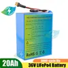 Wiederaufladbarer LifePO4 -Batterie 36V 20AH 15AH Lithiumbatterie mit BMS für Elektrofahrrad -Roller -Skate -Board+Ladegerät