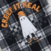 Hoodies Sweatshirts Focusnorm 0 4y Toddler Kids Boys T Shirts Kort ärm Letters Plaid Ghost Print Single Breasted Halloween Tops 230815