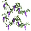 Decorative Flowers 2pcs Hanging Decorations House Garden Wall Ivy Wisteria Fake 180cm Home Office El Party Supplies Violet Artificial